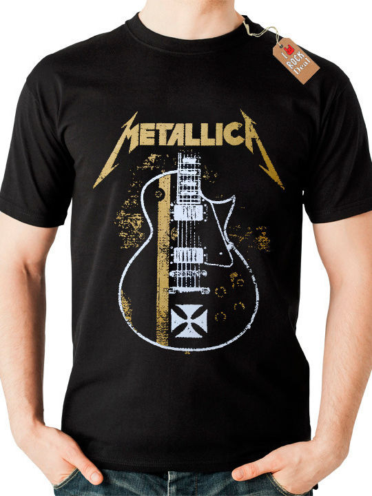 Softworld Guitar T-shirt Metallica Black Cotton mgts1-220623