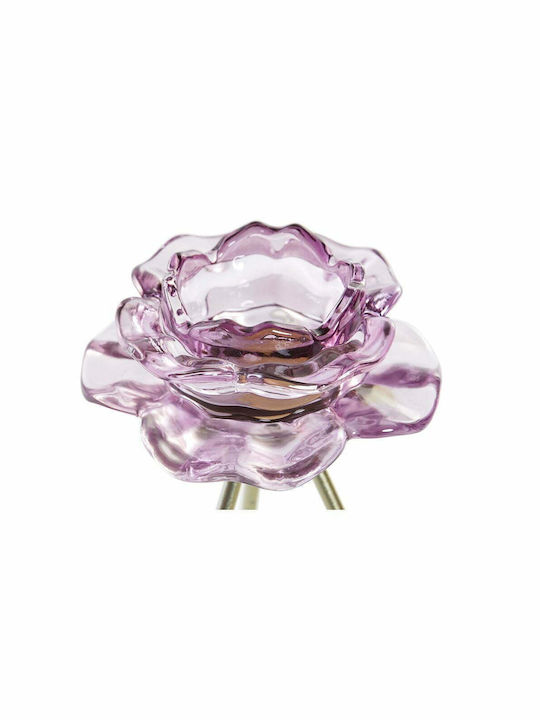DKD Home Decor Κηροπήγιο Μεταλλικό σε Ροζ Χρώμα 10.5x10.5x14.5εκ.