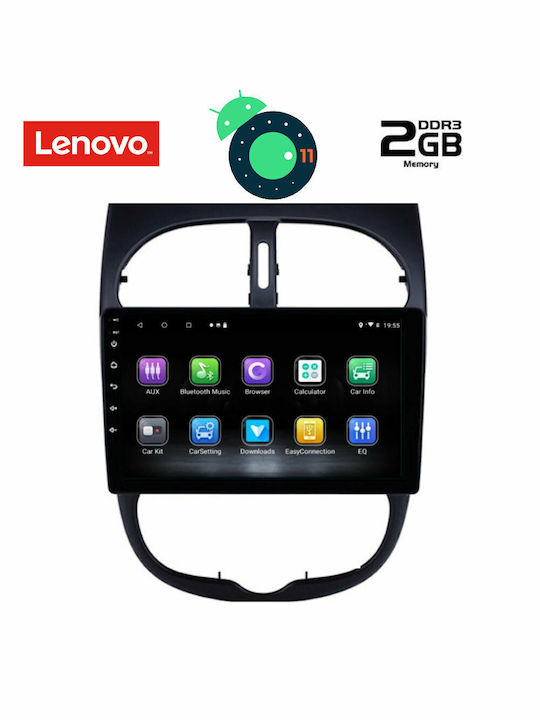 Lenovo LVB 4506 GPS Ηχοσύστημα Αυτοκινήτου για Peugeot 206 1998-2006 (Bluetooth/USB/WiFi/GPS) με Οθόνη Αφής 9"