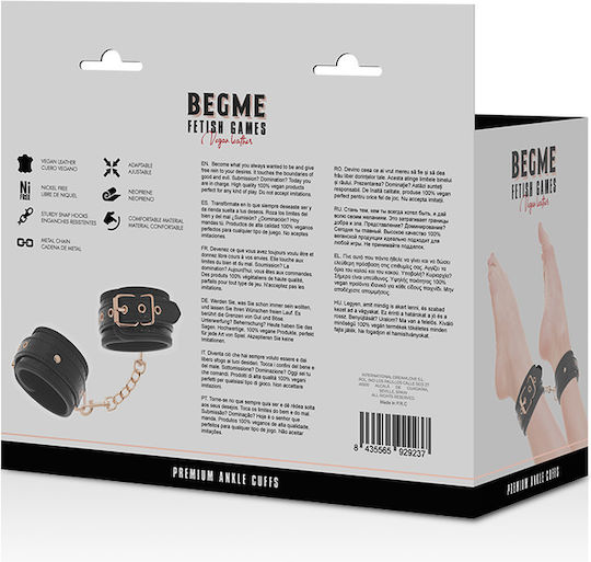 Dream Love BegMe Black Edition Premium Ankle Cuffs Handcuffs Black