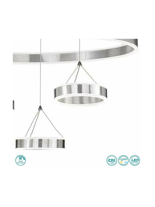 Wofi Lena Pendant Light LED with Warm White Light Silver