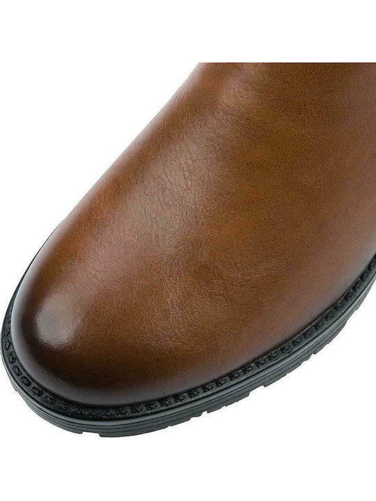 Leder Stiefeletten Damen Tabac Braun