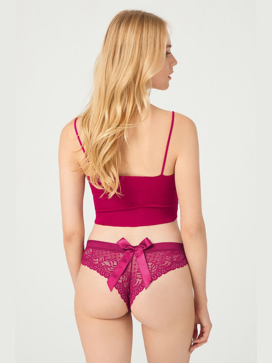 CottonHill Damen Brasilien mit Spitze Cherry