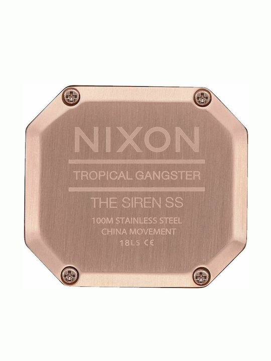 Nixon Τhe Siren Milanese Digital Ceas de Damă cronograf cu Rose Gold Brățară Metalică