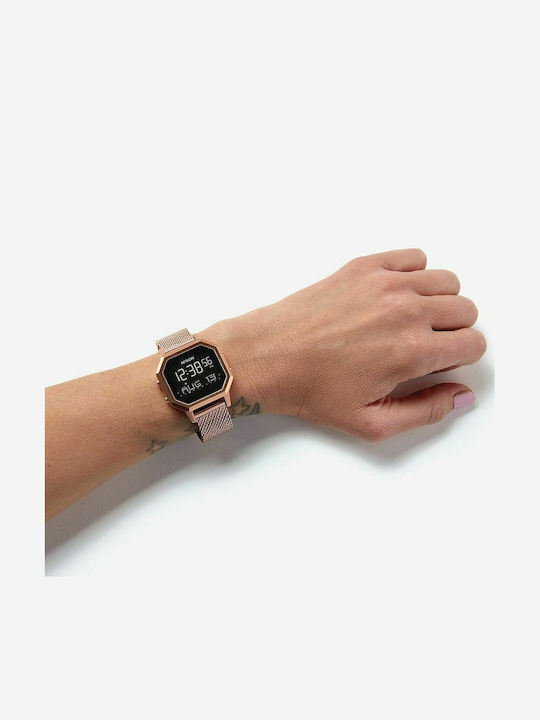 Nixon Τhe Siren Milanese Digital Ceas de Damă cronograf cu Rose Gold Brățară Metalică