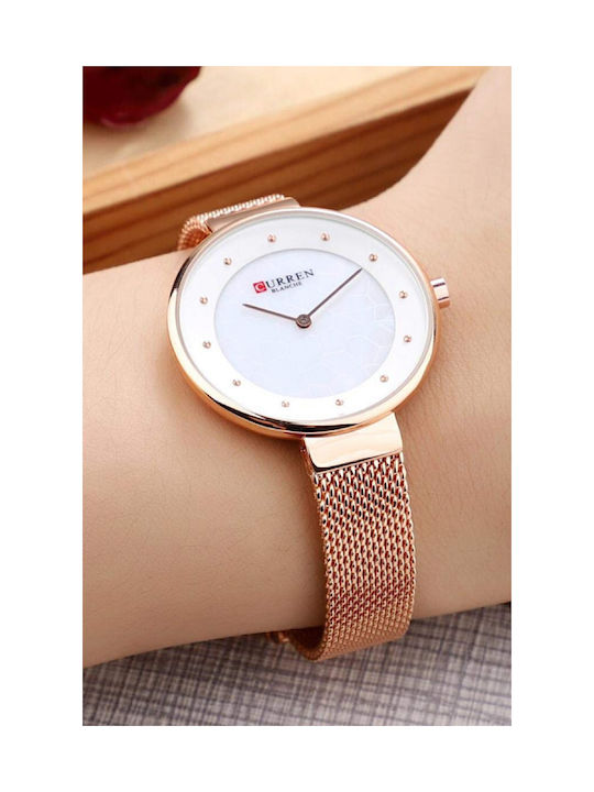 Curren Watch with Pink Gold Metal Bracelet