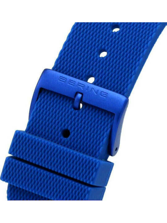 Bering Time Women's Watch with Blue Rubber Strap