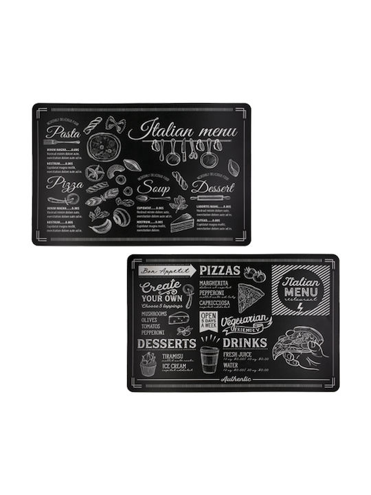 Out of the Blue Tasty Menu Platzdeckchen Kunststoff Schwarz 43.5x28.5cm 4Stück