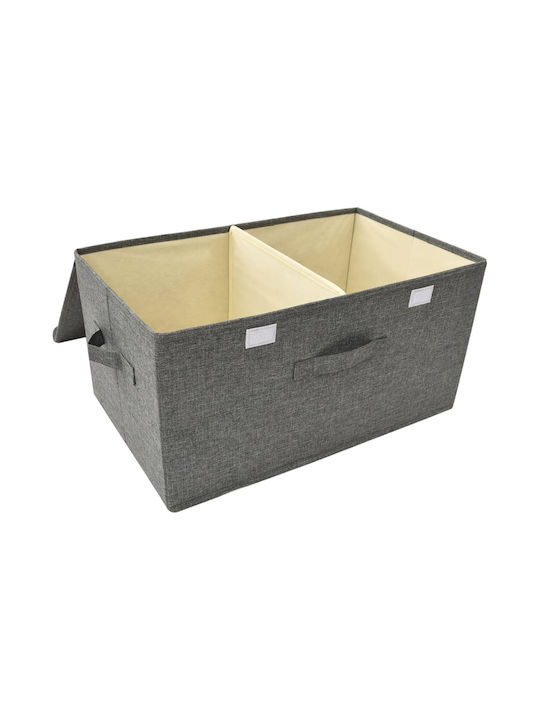vidaXL Fabric Storage Box with Lid Gray 50x30x25cm 2pcs