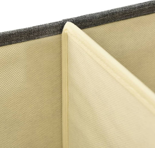 vidaXL Fabric Storage Box with Lid Gray 50x30x25cm 2pcs