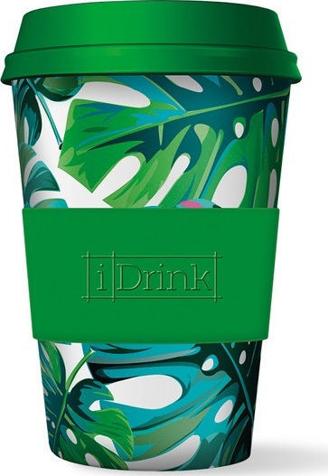 iDrink Jungle Cană Bambus cu Capac Verde 435ml