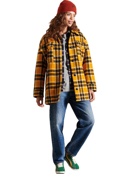 Women's Checked Yellow Overshirt