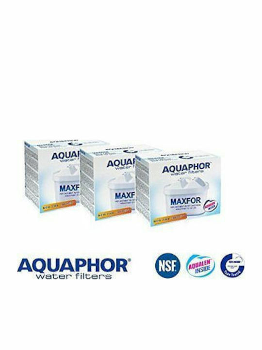 Aquaphor Water Filter Replacement for Pitcher made of Activated Carbon B100-25 Maxfor 510762 3pcs