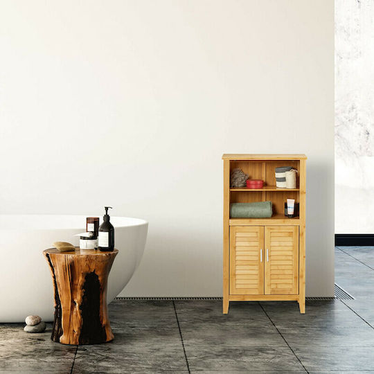 Relaxdays Natural Bathroom Cabinet L92xW50xH25cm Brown