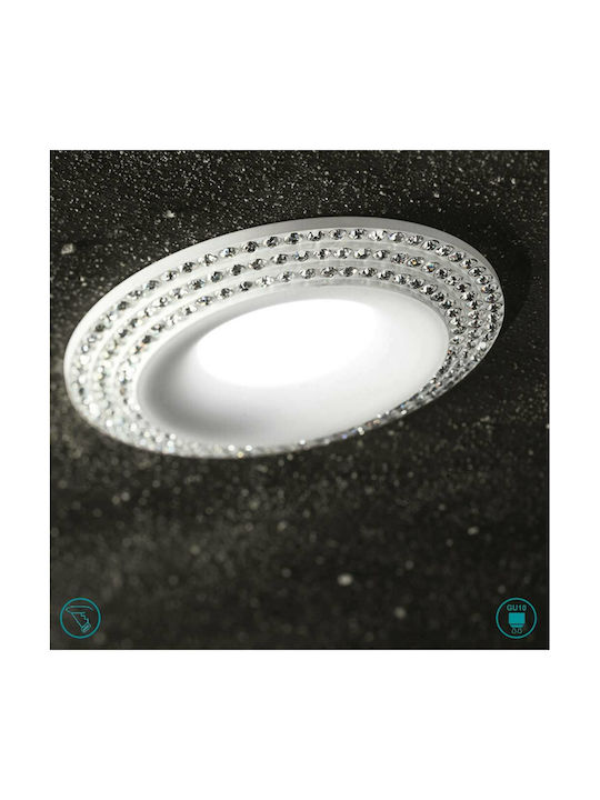 Gea Luce Coralie Rund Metallisch Einbau Spot mit Fassung GU10 Weiß 9.8x9.8cm. 1Stück