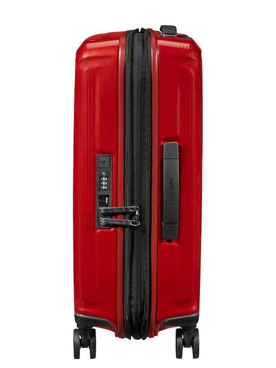 Samsonite Nuon Βαλίτσα Ταξιδίου Καμπίνας Σκληρή Κόκκινη με 4 Ρόδες Ύψους 55εκ.