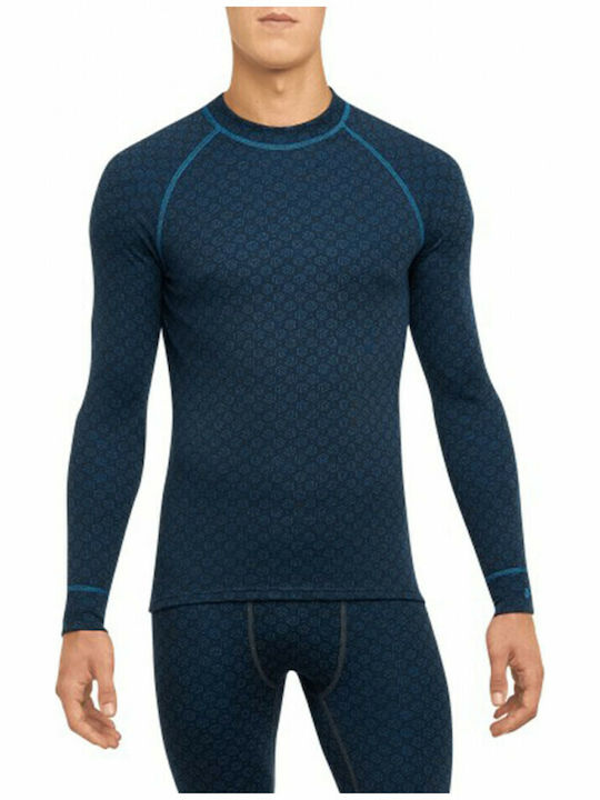 Thermowave Merino Xtreme Bluza termica pentru barbati cu maneci lungi Albastru Bluza termică albastră pentru bărbați