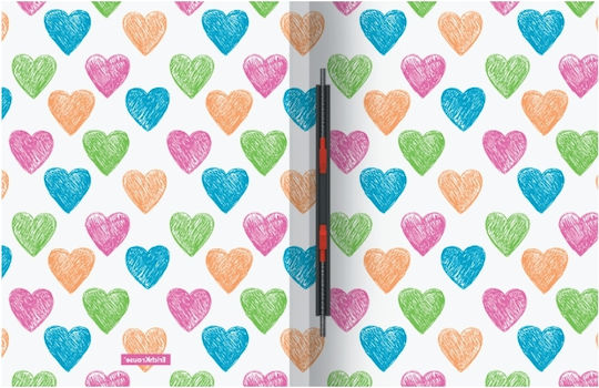 ErichKrause Clipboard with Clip for Paper A4 Multicolour Neon Hearts 1pcs