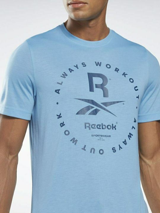 Reebok Graphic Series Ανδρικό T-shirt Essential Blue με Λογότυπο