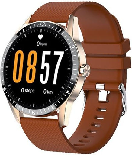 Y20 46mm Smartwatch με Παλμογράφο (Καφέ)