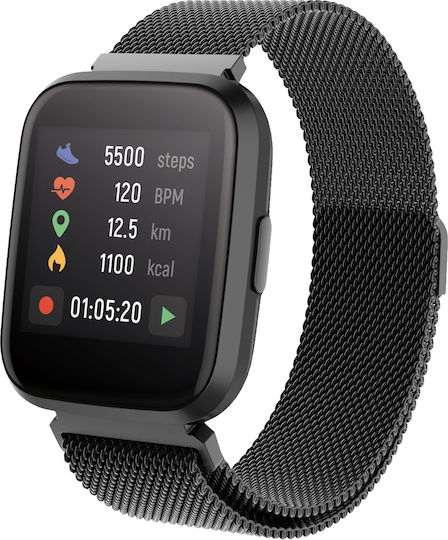 Forever Forevigo 2 SW-310 Smartwatch με Παλμογράφο (Μαύρο)