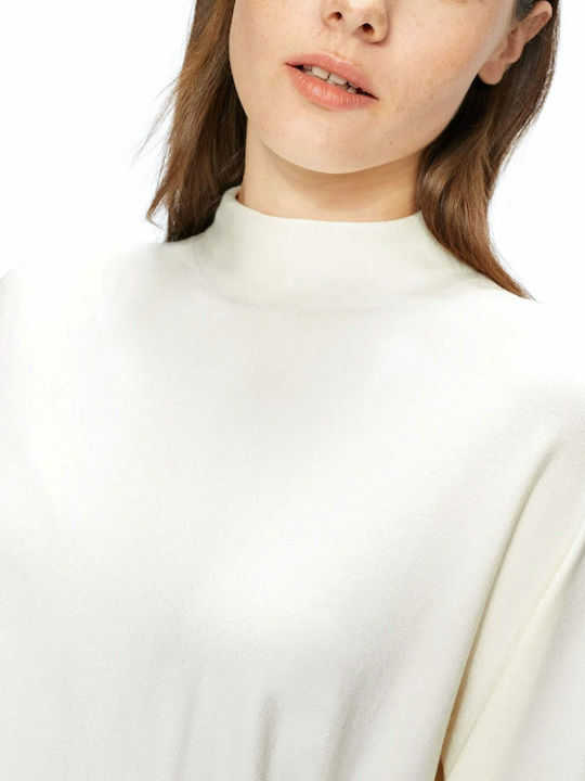 Midi Dress Turtleneck White