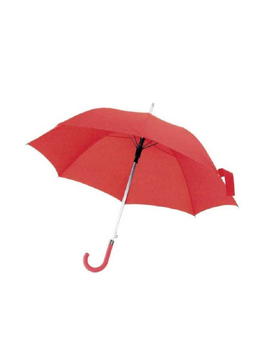 Rain Automatic Umbrella with Walking Stick Red