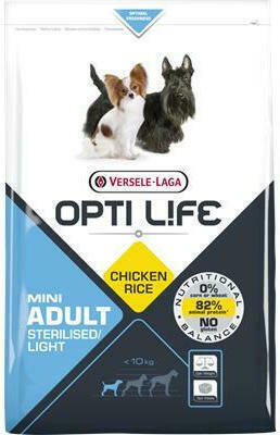 Versele Laga Opti Life Light Adult Mini 7.5kg Ξηρά Τροφή Διαίτης, χωρίς Γλουτένη για Ενήλικους Στειρωμένους Σκύλους Μικρόσωμων Φυλών με Κοτόπουλο και Ρύζι