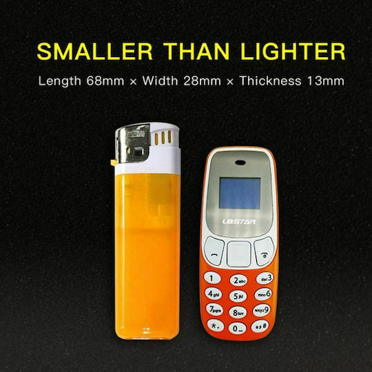 L8STAR BM10 Mini Dual SIM Mobile with Buttons Orange