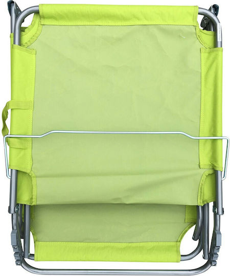 Epiplo-Fos Foldable Metallic Beach Sunbed Green 186x53x24cm