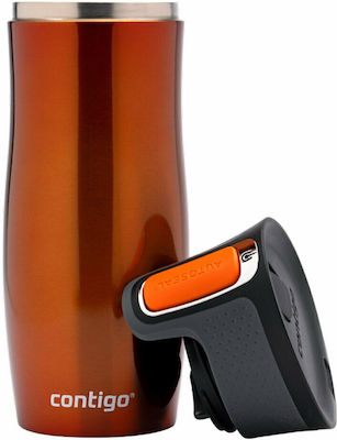 Contigo West Loop Sticlă Termos Oțel inoxidabil Fără BPA Tangerine 470ml cu Piesa de gură 2095850