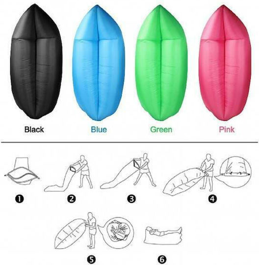 Inflatable Air Sofa Φουσκωτό Lazy Bag Ροζ 190cm