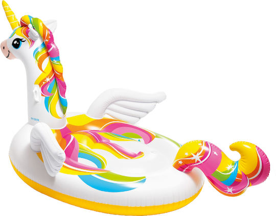 Intex Mega Island Παιδικό Φουσκωτό Στρώμα Θαλάσσης Unicorn 2 Ατόμων με Χειρολαβές 251x163cm