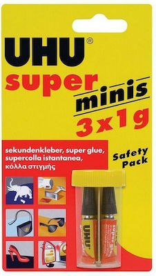 UHU Flüssigkleber Sofort Super Glue Minis 3Stück 3ml 62646