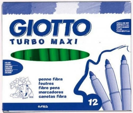 Giotto Turbo Maxi Green Washable Drawing Marker 5mm Thick