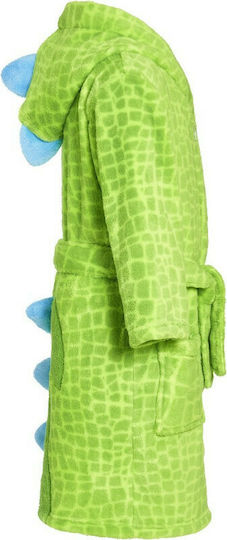 Playshoes Kids Hooded Bathrobe Dino Green