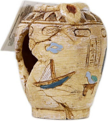 Wave Egypt Vase with Hole Διακοσμητικό Ενυδρείου Αιγυπτιακό Αγγείο με Τρύπα