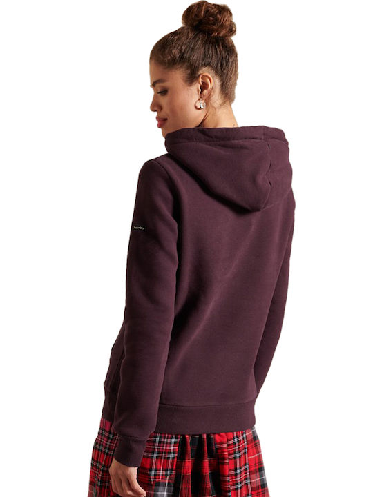 Superdry Vl Boho Sparkle Women's Hooded Sweatshirt Rich Deep Burgundy