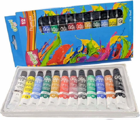 Groovy Gouache Color Τέμπερες Ζωγραφικής Πολύχρωμες σε Σωληνάριο 12ml 12τμχ