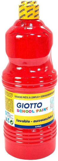 Giotto School Paint Tempera Paints Red in Bottle 1000ml 1pcs