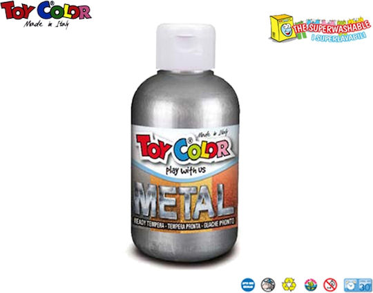 Toy Color Metal Tempera Paints Silver in Bottle 250ml 1pcs