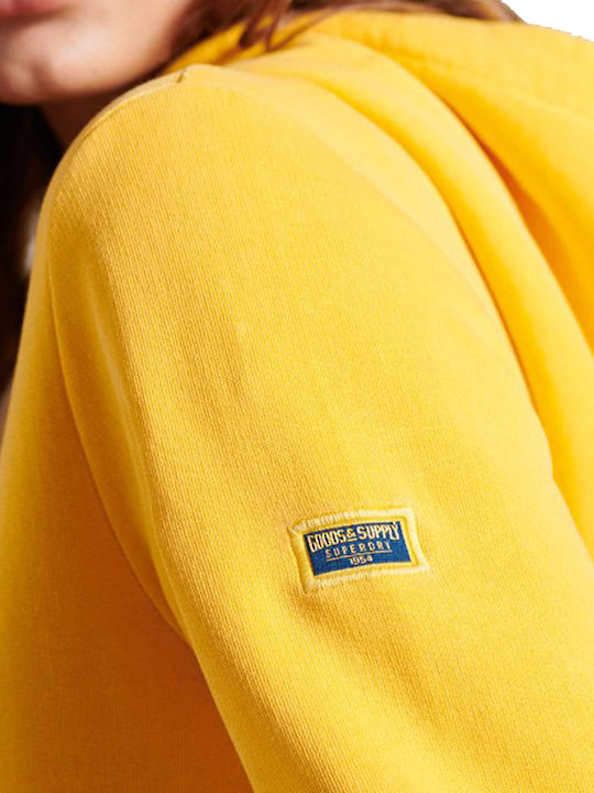 Vintage Logo Ac Lang Damen Sweatshirt Kapuzen Gelb