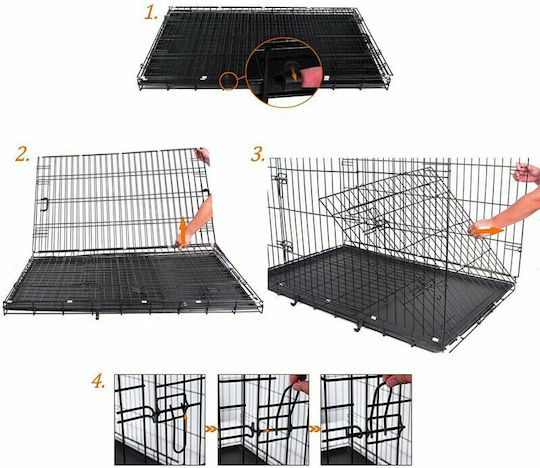 Pet Camelot Dog Wire Cage Medium with 2 Doors Black 78x49x56.5cm