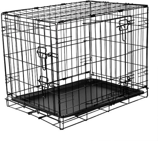 Rac Метална Клетка За Куче Small С 2 Врати Черен 61x45x53см