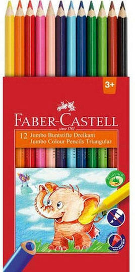 Faber-Castell Jumbo Farbstift-Set mit dicker Spitze 12Stück Packung von 1 Verpackungen