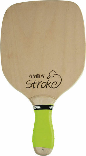 AMILA Stroke Ρακέτα Παραλίας Μπεζ 400gr με Ίσια Λαβή Κίτρινη