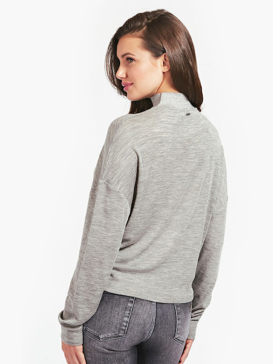 Guess Damen Langarm Pullover Rollkragen Gray