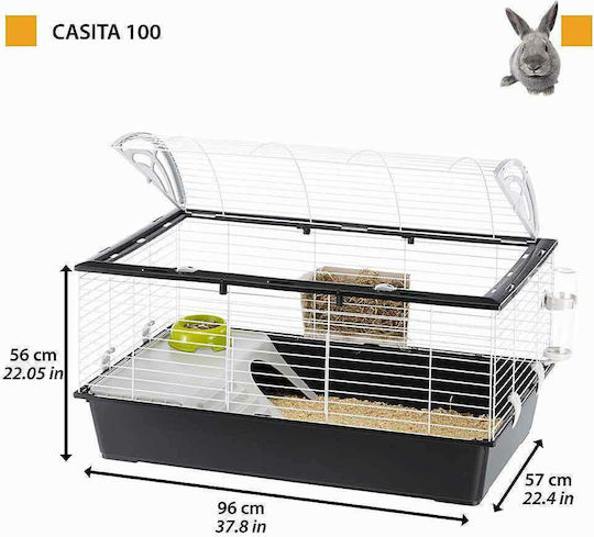 Ferplast Casita 100 Nagetierkäfig Käfig für Kaninchen und Meerschweinchen Weiß 96x57x56cm 57066170