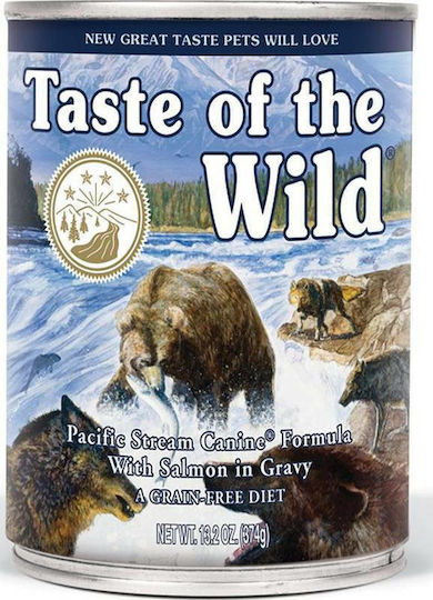 Taste Of The Wild Pacific Stream Canine Υγρή Τροφή Σκύλων σε Κονσέρβα με Κρέας, Σολομό, Ψάρι, Πατάτες και Βατόμουρα χωρίς Σιτηρά 390gr