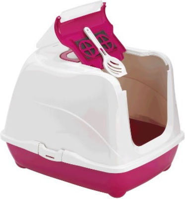 Pet Camelot Cat Toilet Closed with Folding Lid with Filter Pink L50xW37xH39cm